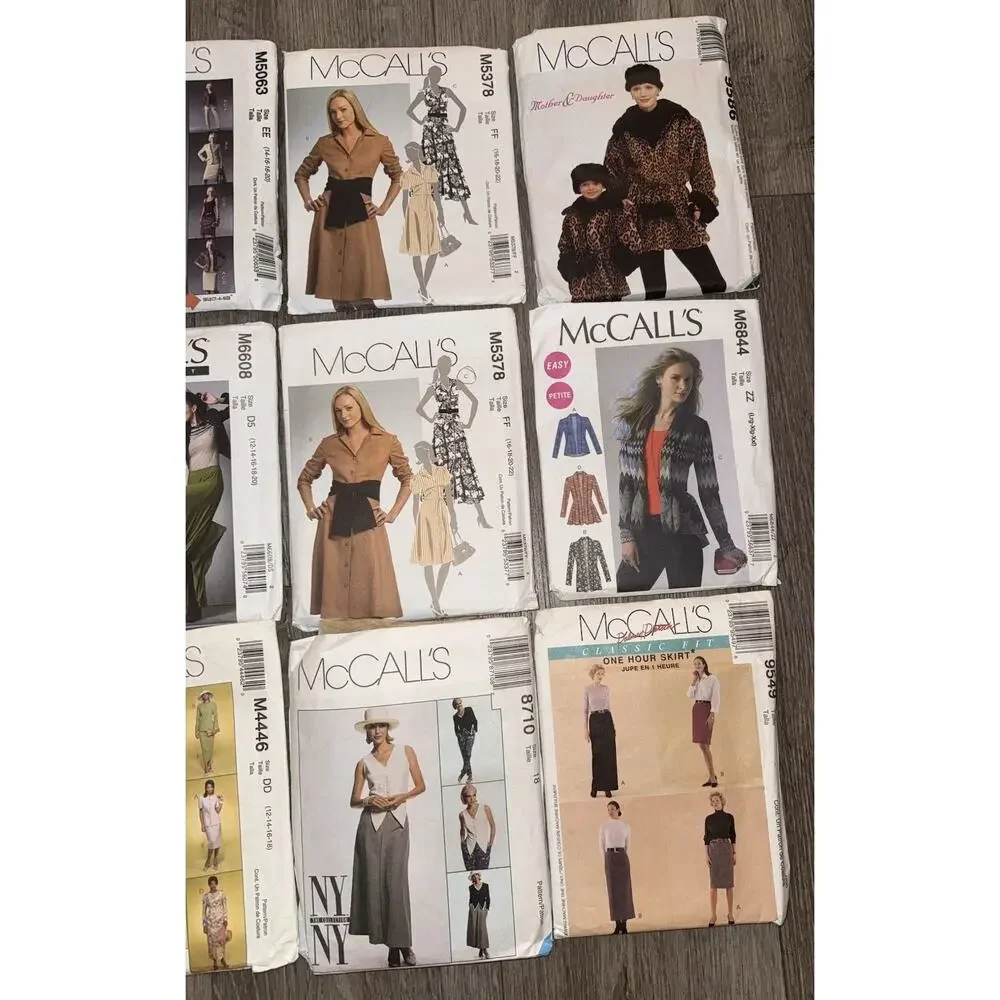 Lot of 15 Women’s McCall’s Sewing Patterns Assorted Dresses & Separates
